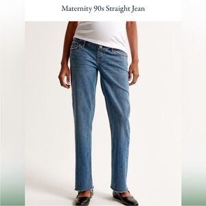 Abercrombie & Fitch Blue Maternity 90s Straight Jeans